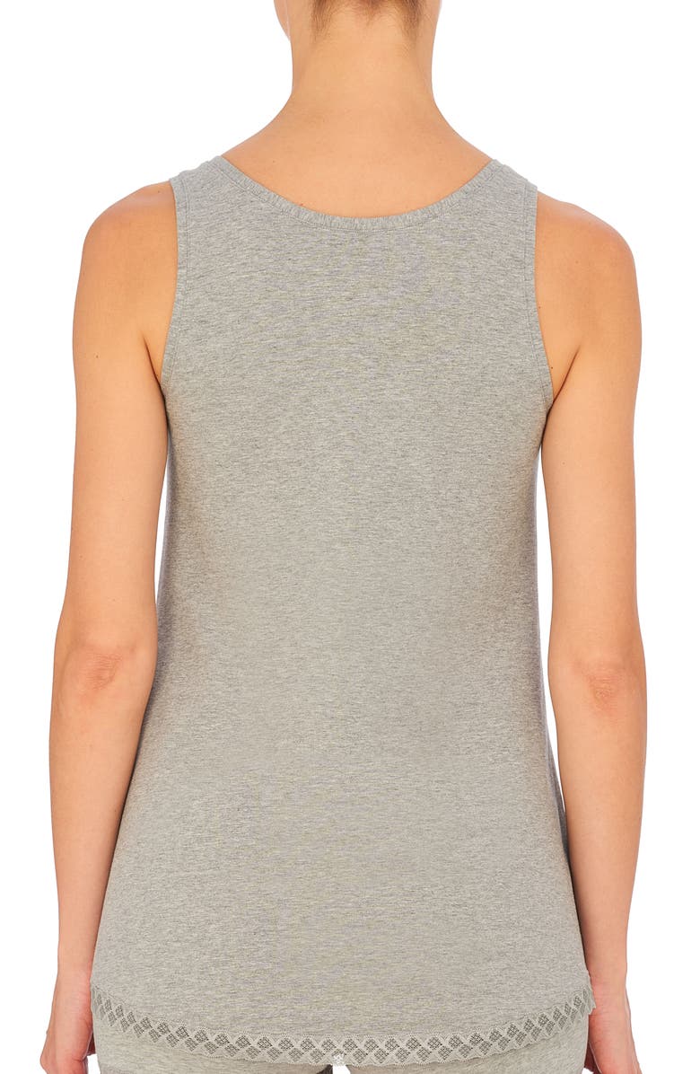 Natori Bliss Stretch Cotton Tank, Alternate, color, Light Heather Grey