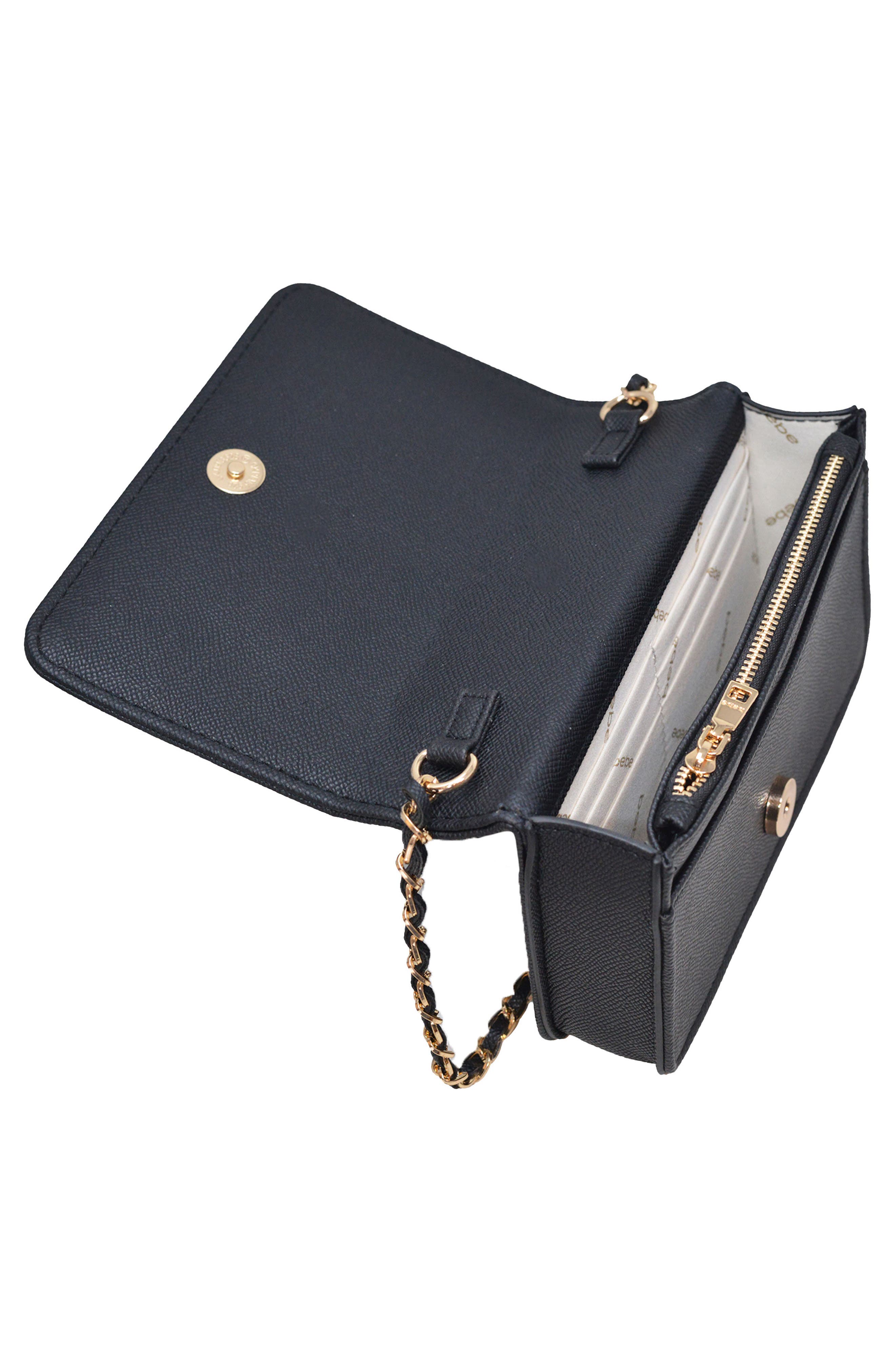 bebe Sagan Studded Crossbody Bag, Alternate, color, Black