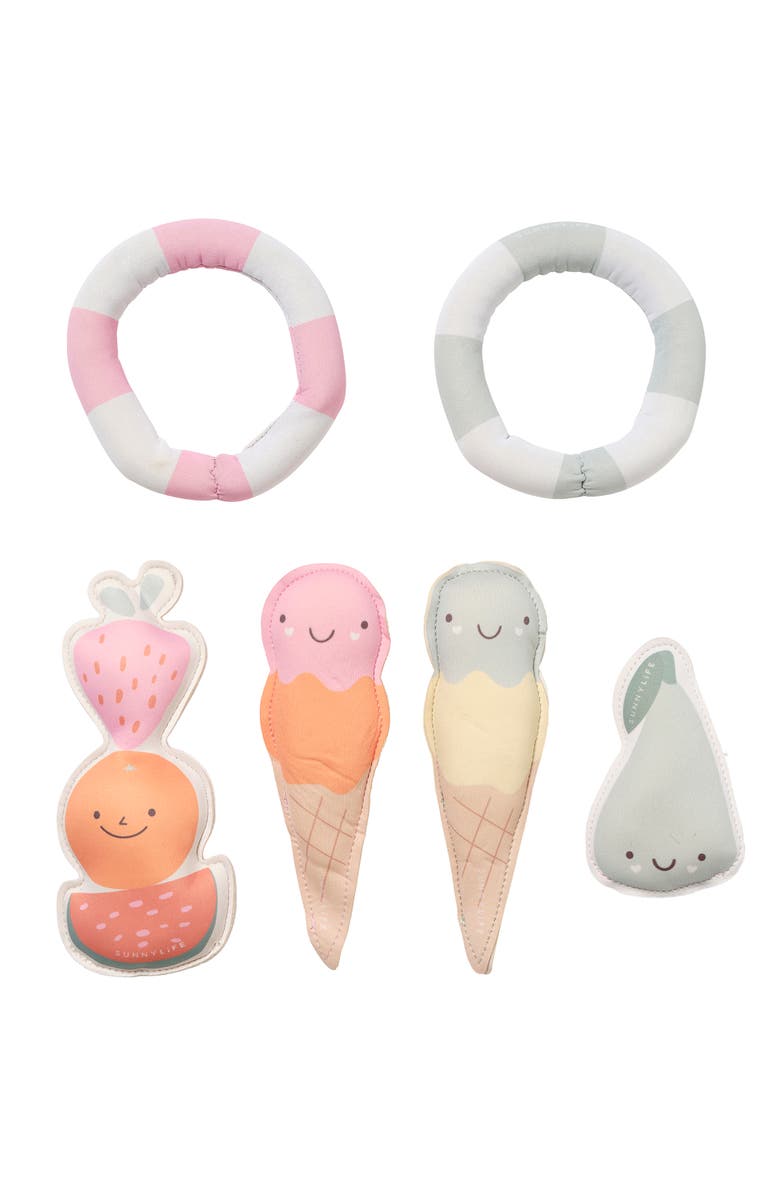 Sunnylife Dive Buddies Cotton Candy 6Pk, Pool Toys, Ice Cream & Fruit, Kids 6+, Main, color, 
