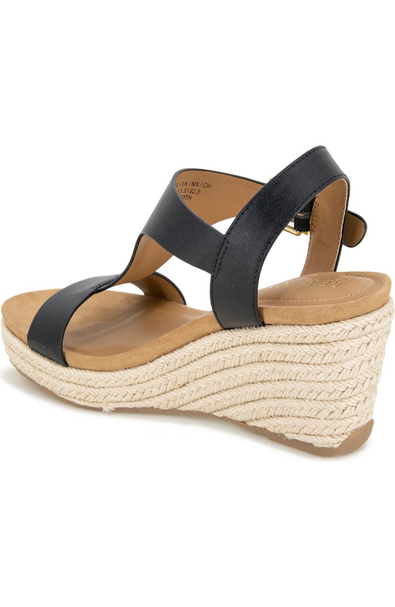 Reaction Kenneth Cole Card Platform Wedge Sandal, Alternate, color, Black/Black