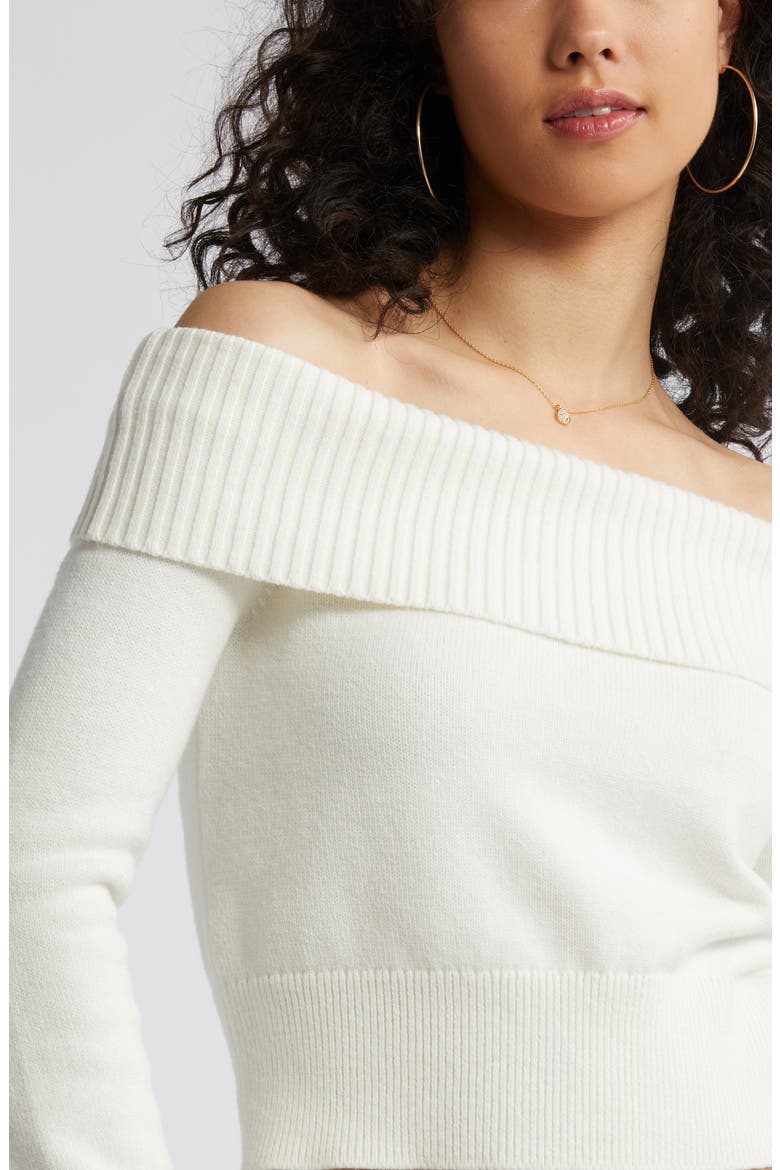 Off the Shoulder Sweater, Alternate, color, IVORY