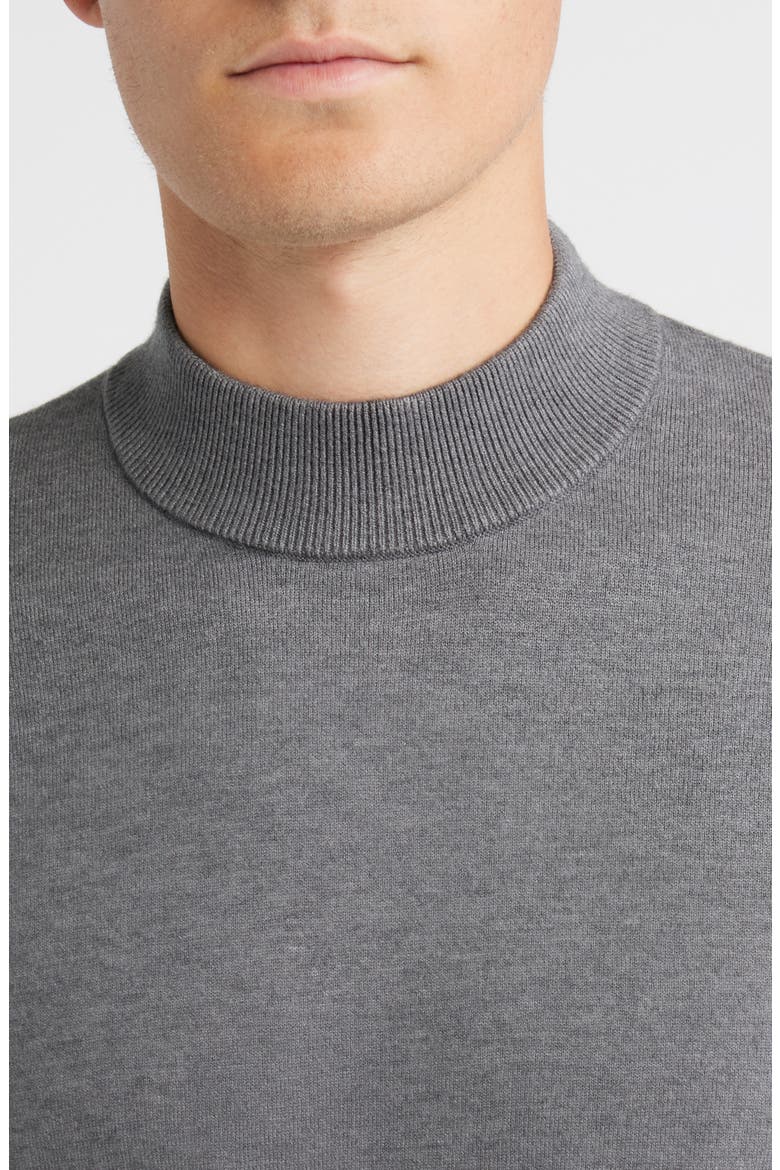 Solid Mock Neck Sweater, Alternate, color, GREY DARK STEEL HEATHER