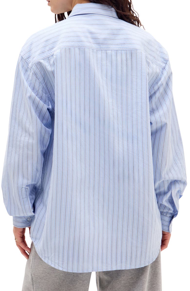 BDG Urban Outfitters Stripe Poplin Shirt, Alternate, color, Blue