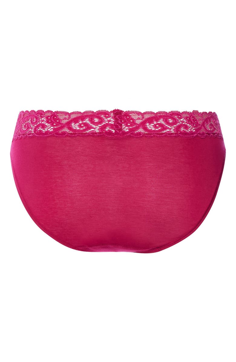 Hanro Moments High Cut Bikini, Alternate, color, Light Sangria