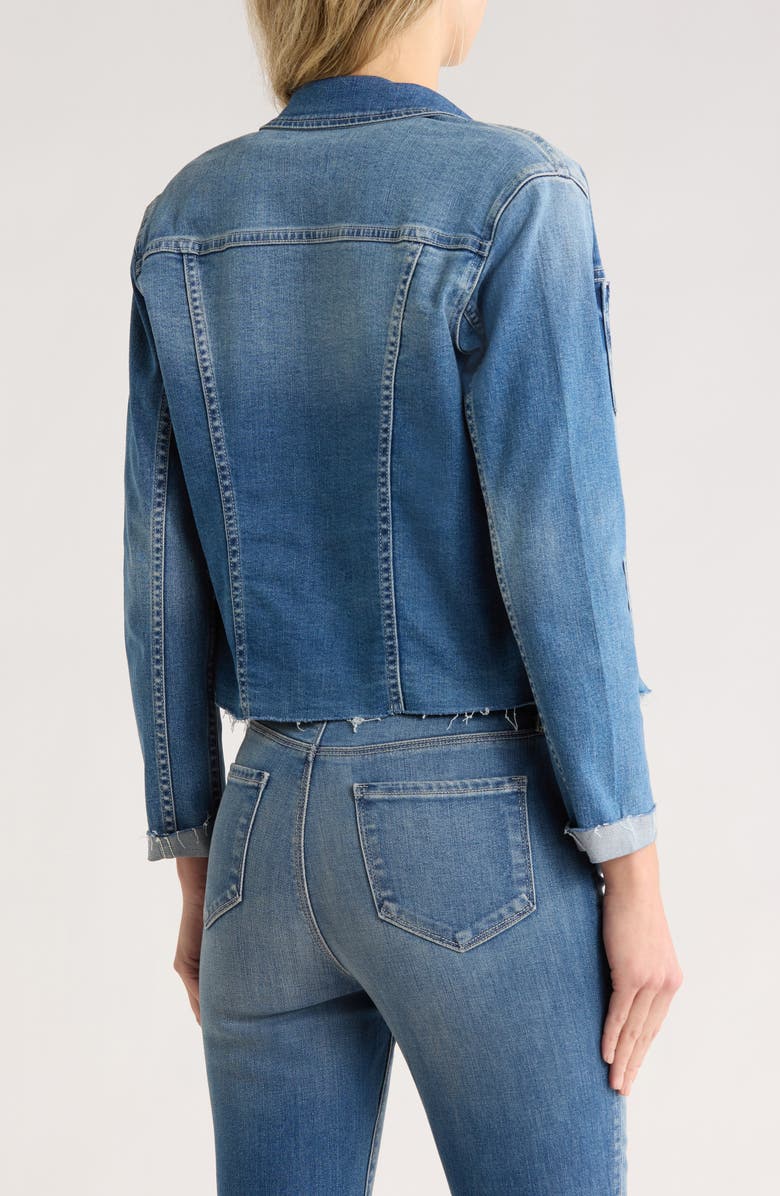 L'AGENCE Janelle Slim Fit Raw Hem Denim Trucker Jacket, Alternate, color, Ithaca