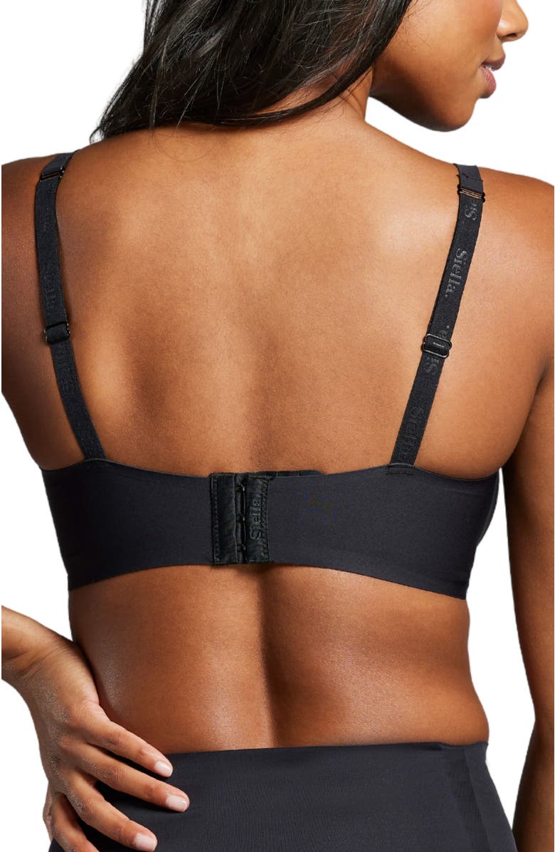 Siella No-Show Plunge Non-Padded Bra, Alternate, color, Black