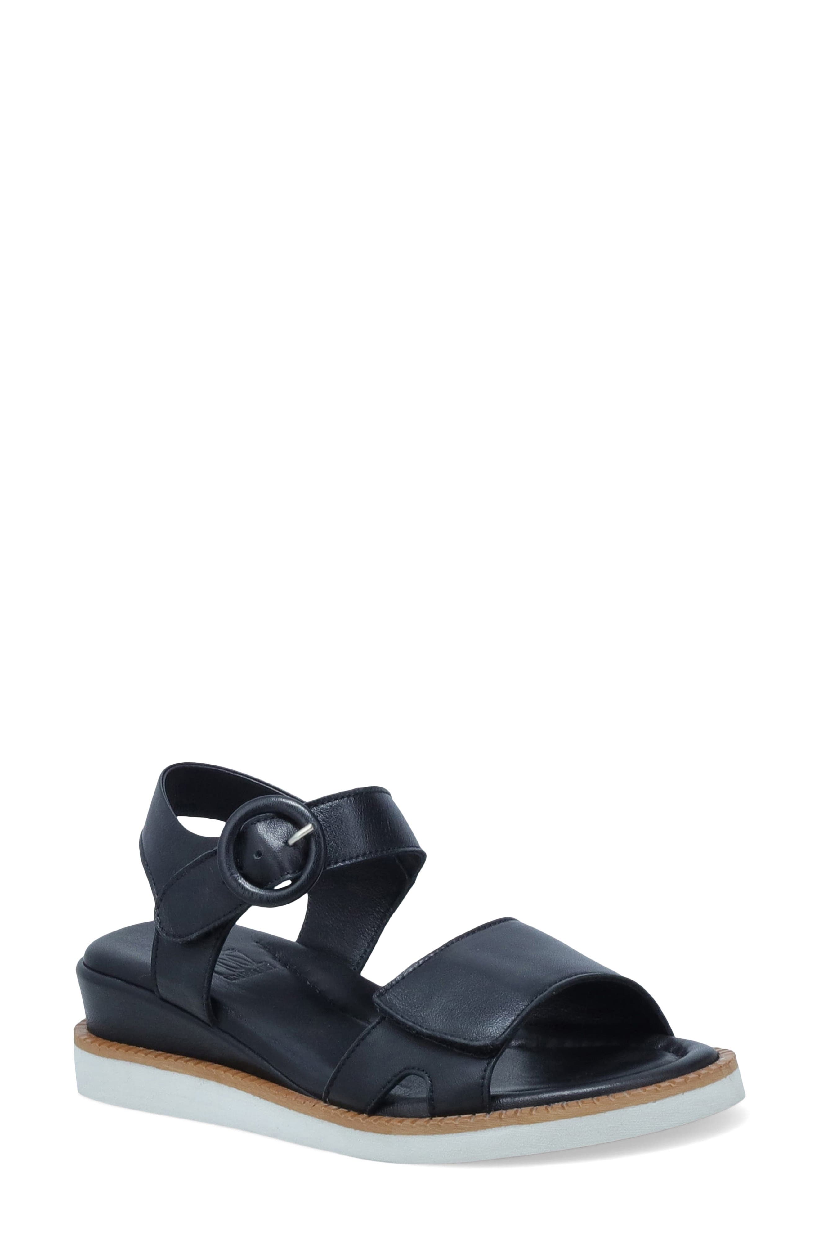 Miz Mooz Eva Ankle Strap Platform Wedge Sandal, Main, color, Black