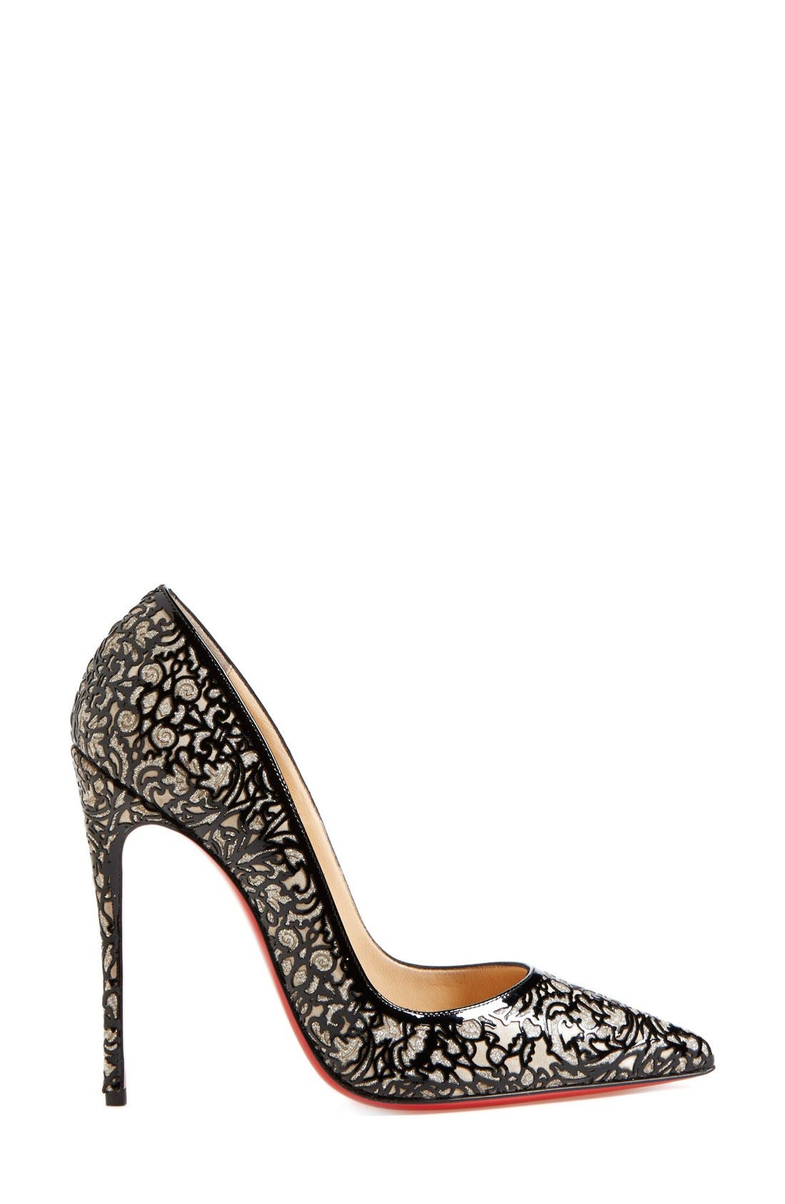 'So Pretty' Pointy Toe Pump, Alternate, color, BLACK / SILVER