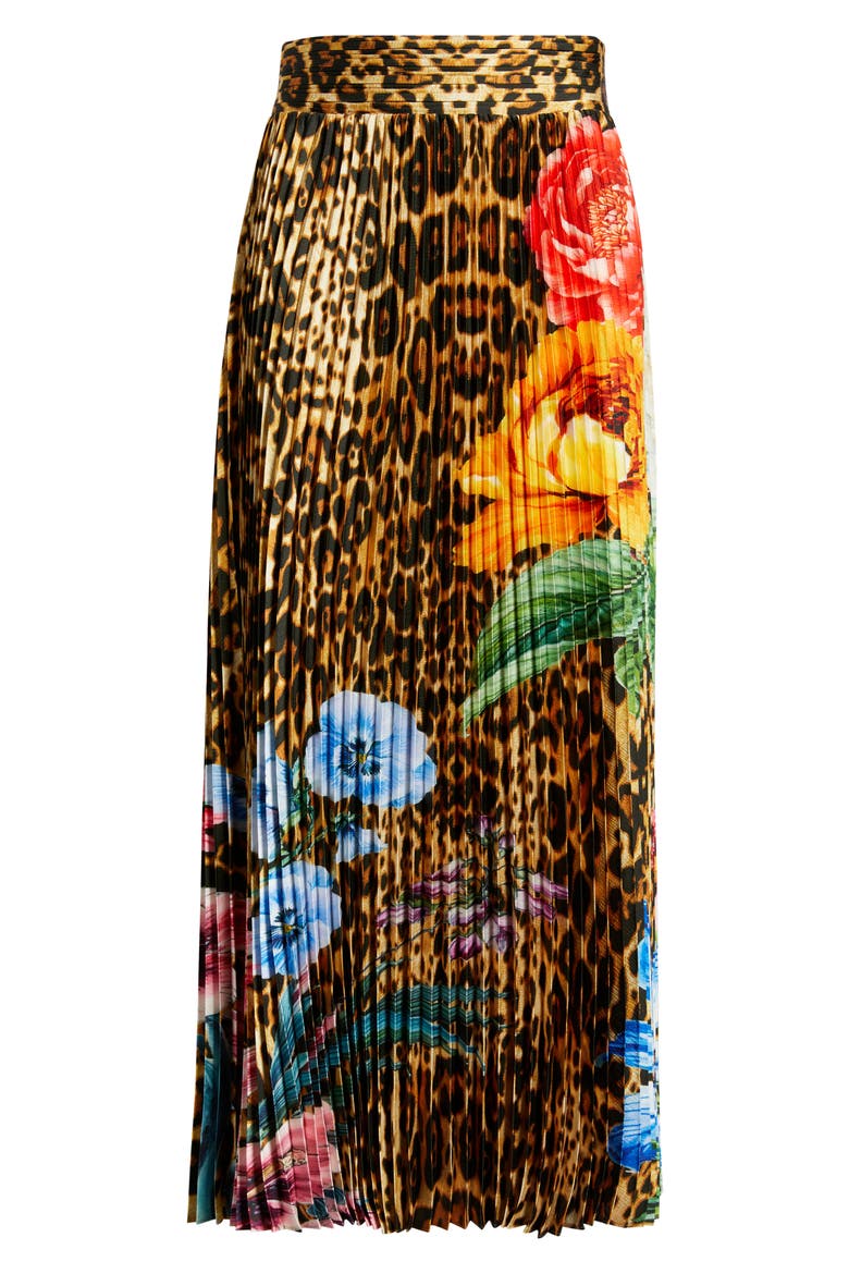 The Louise Sahara Desert Print Pleated Satin Midi Skirt, Alternate, color, SAHARA DESERT PRINT