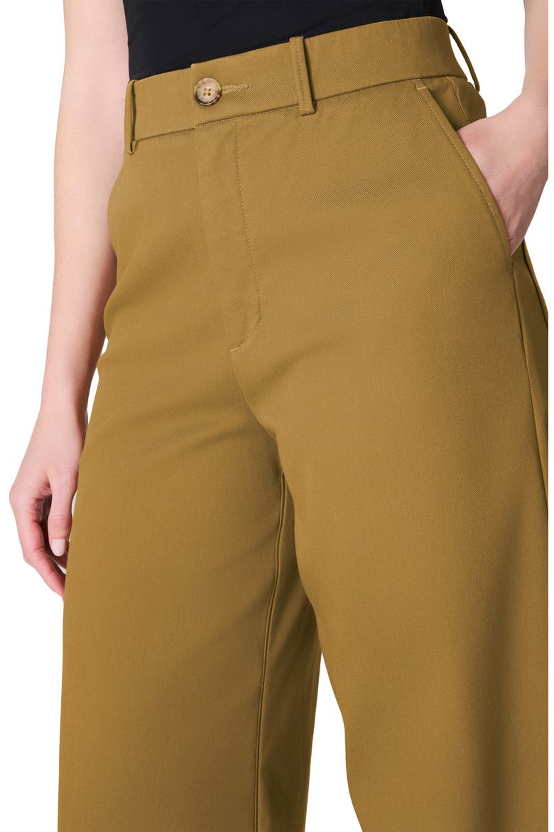 Wide Leg Crop Stretch Twill Pants, Alternate, color, FLAX