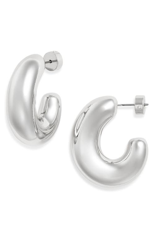 Nordstrom Oval Polished Hoop Earrings In Metallic