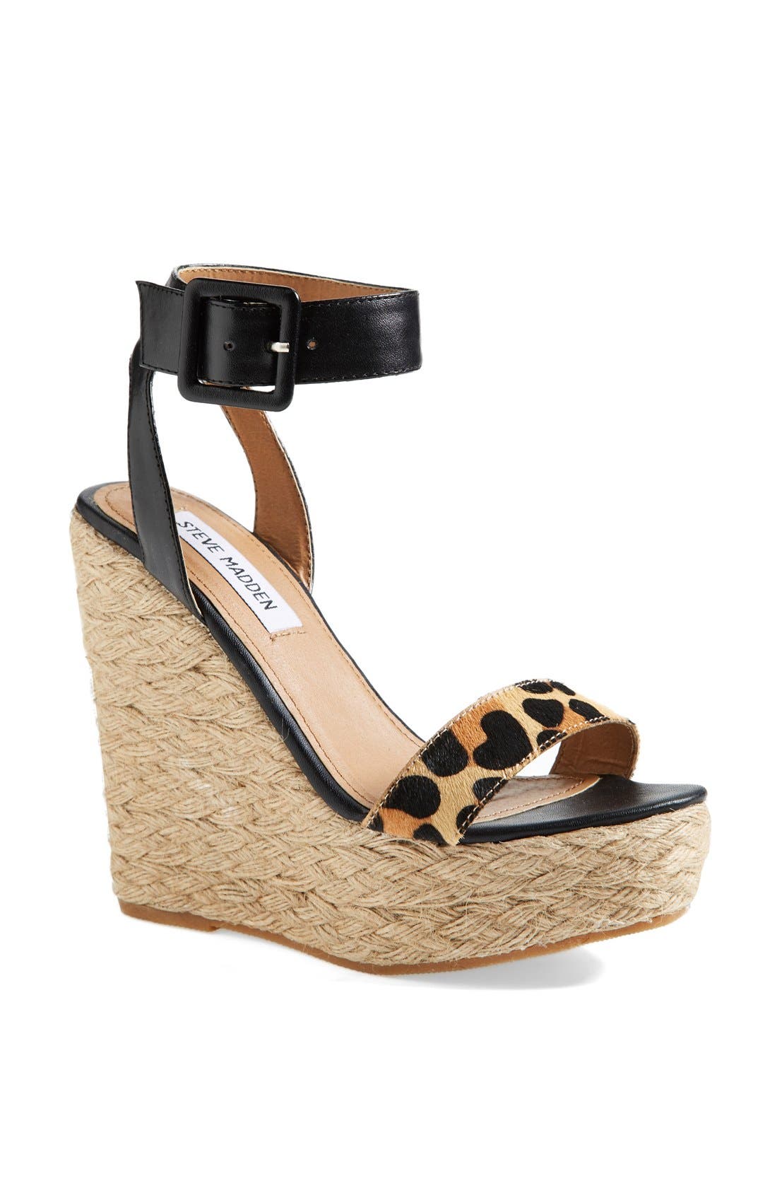 'Hamptin' Wedge, Main, color, BLACK/ LEOPARD