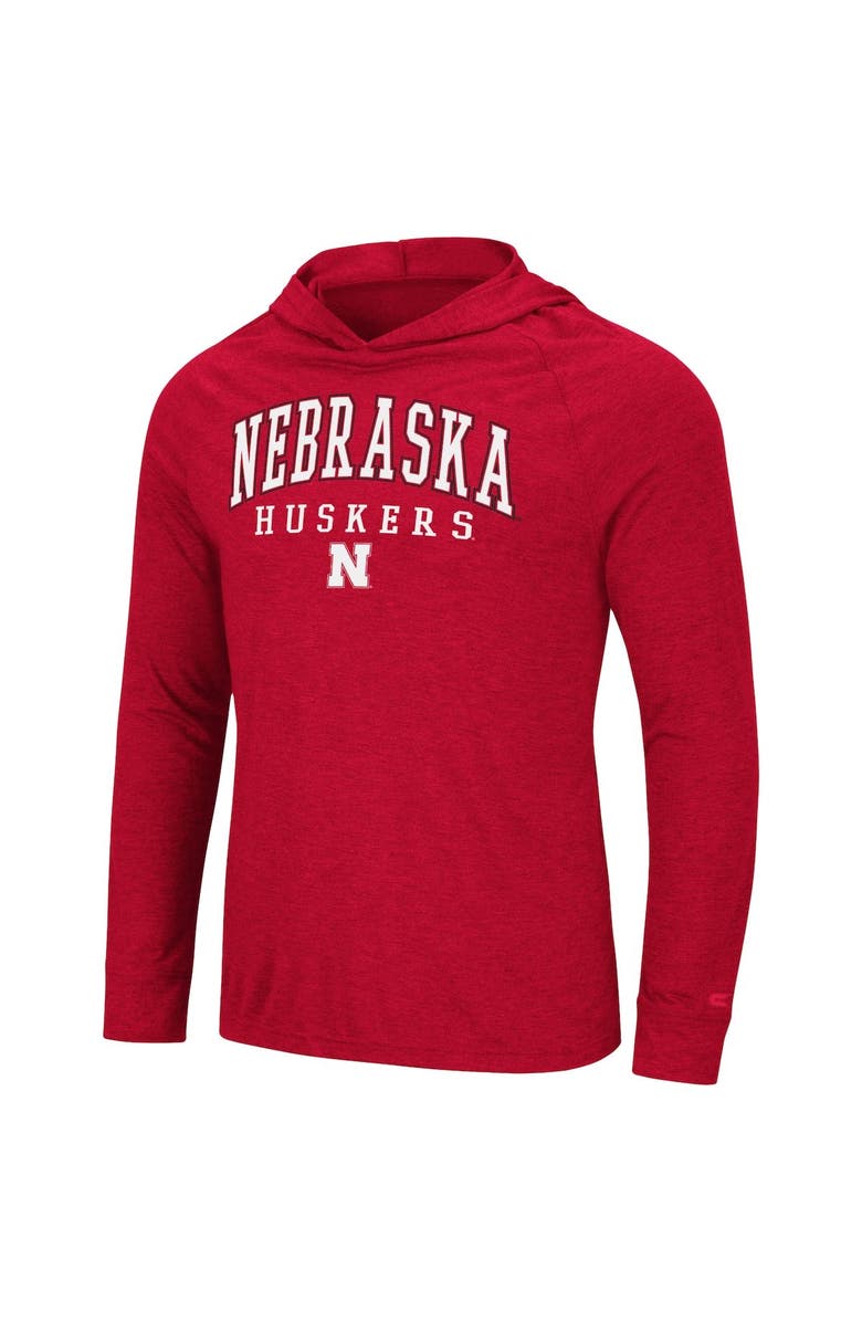 COLOSSEUM Men's Colosseum Scarlet Nebraska Huskers Campus Raglan Long Sleeve Hoodie T-Shirt, Alternate, color, 