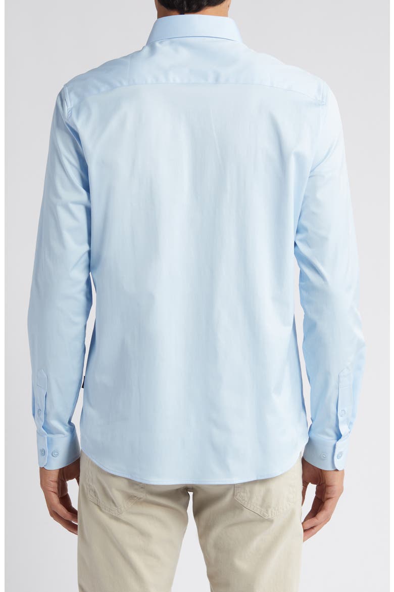 Solid Blue DryTouch® Performance Sateen Button-Up Shirt, Alternate, color, LIGHT BLUE