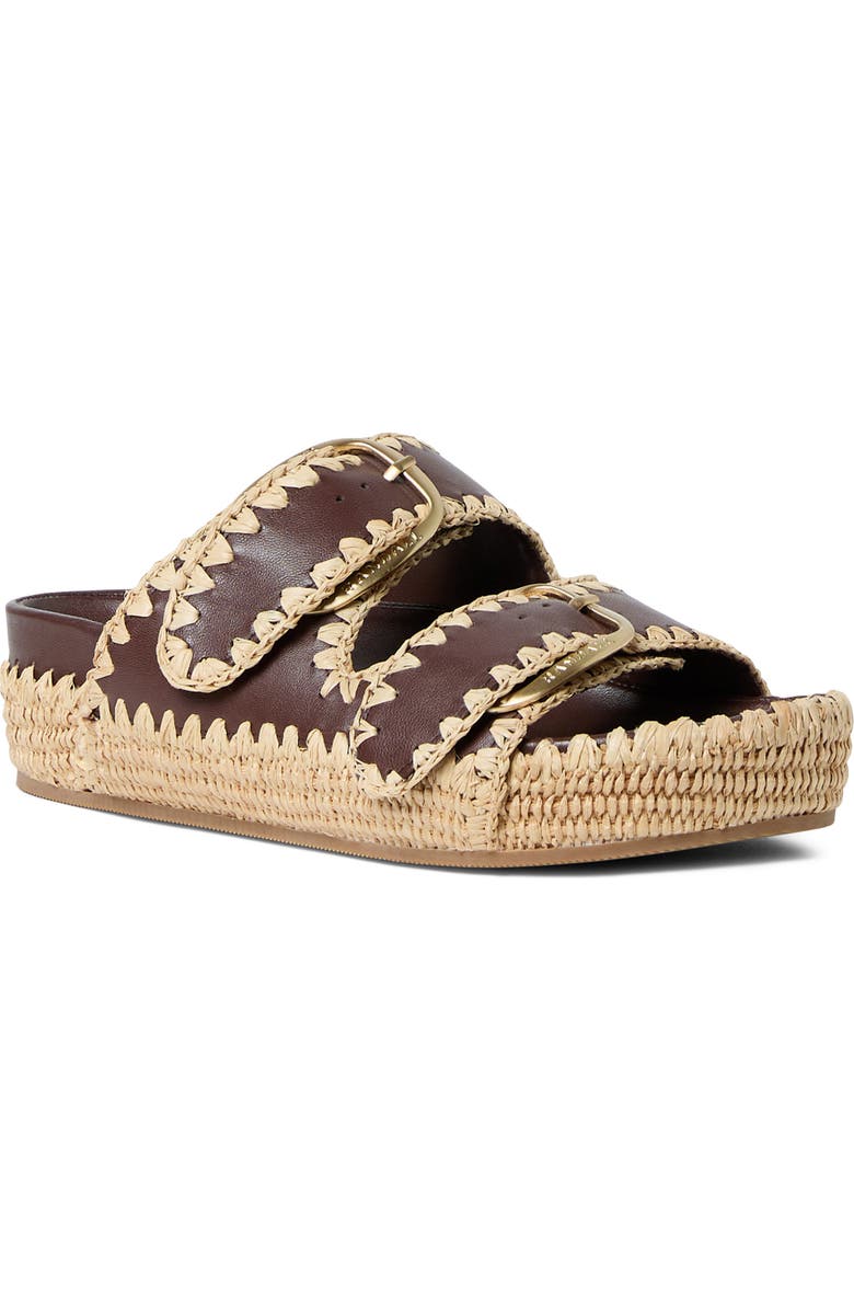 Loeffler Randall Nico Slide Sandal, Main, color, Chocolate/Natural