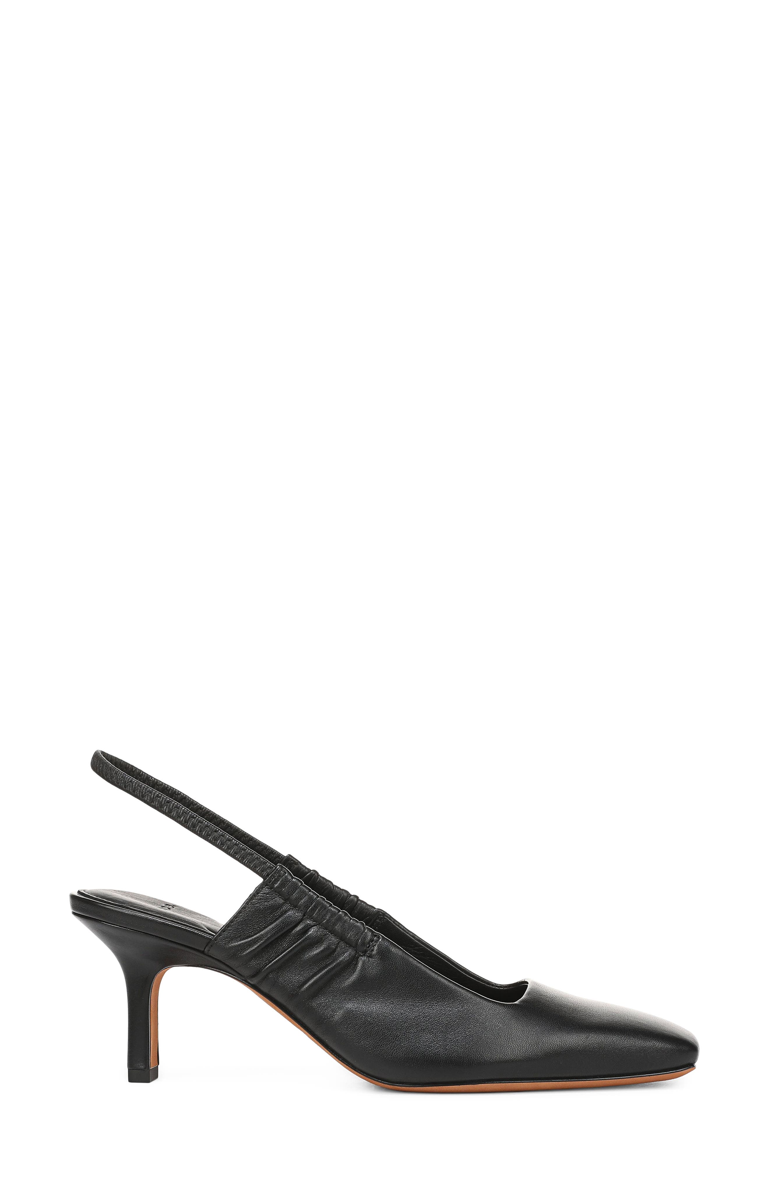 Ven Leather Slingback Pump, Alternate, color, BLACK