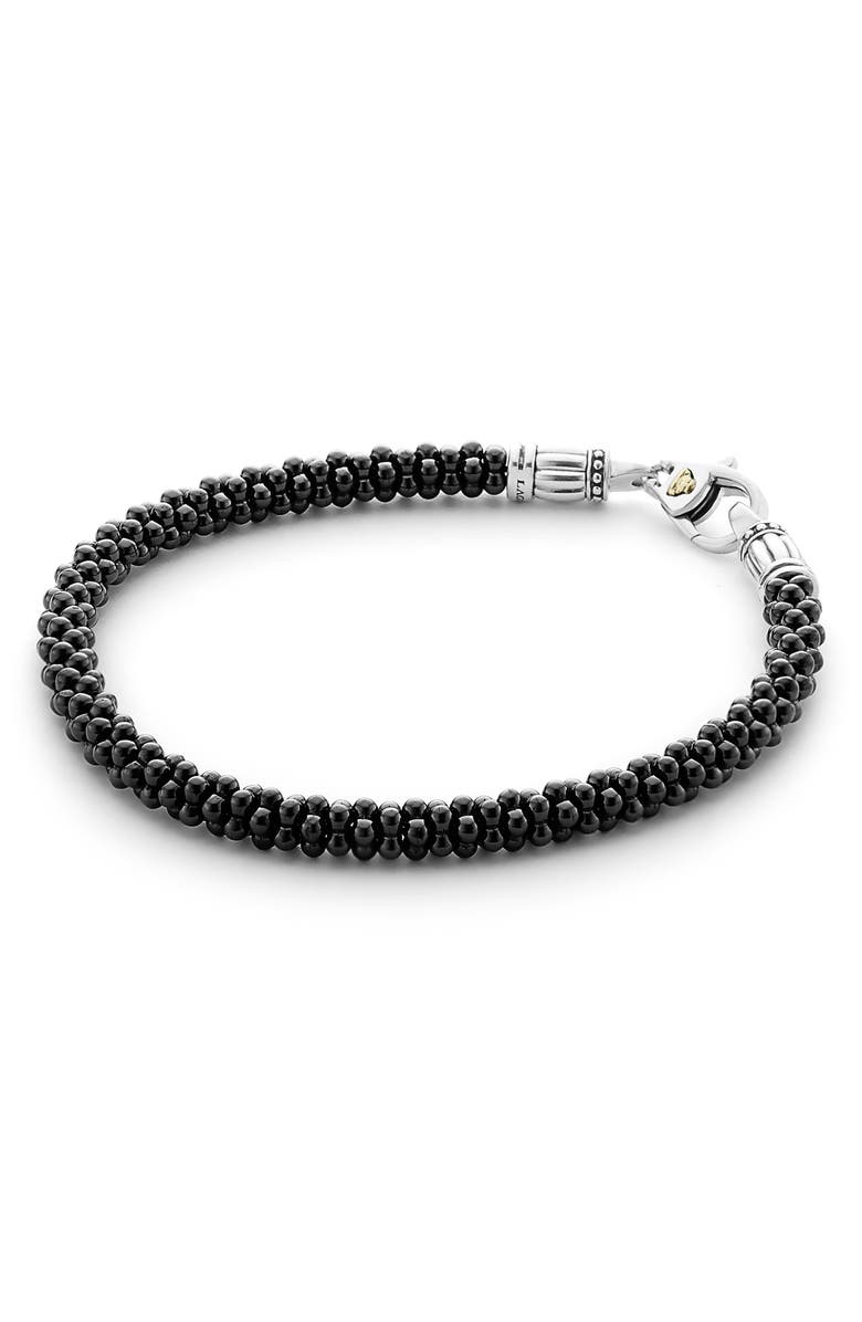 LAGOS Black Caviar Ceramic Bracelet, Main, color, Black