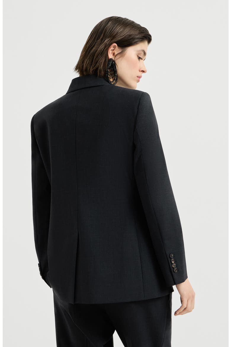 Tropical luxury wool blazer with monili, Alternate, color, Lignite