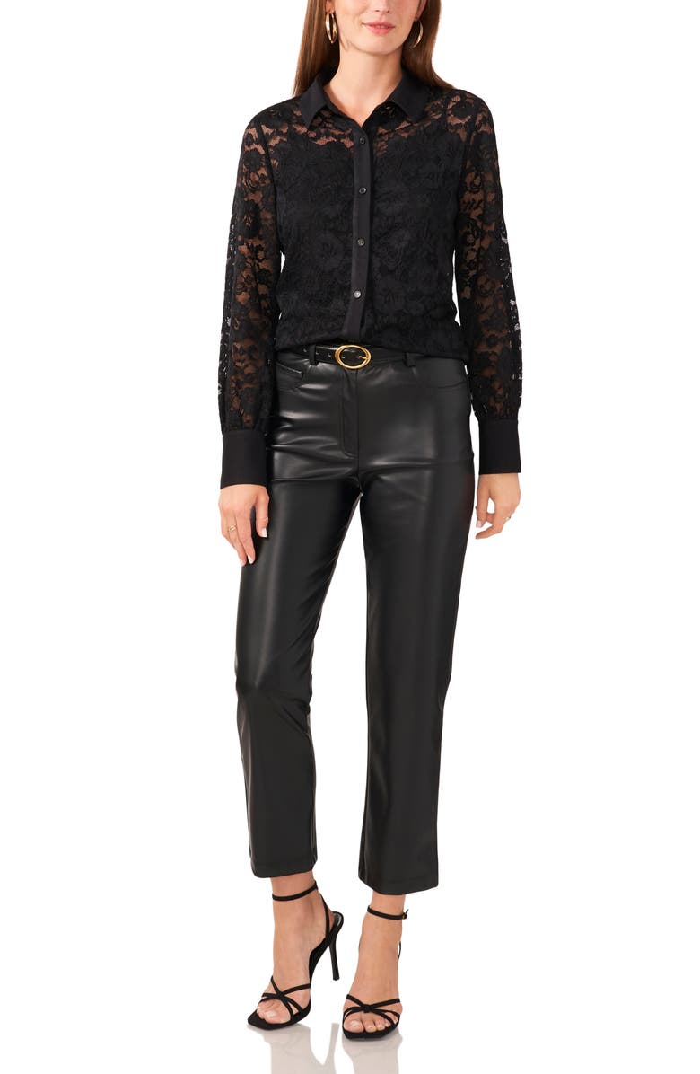 Vince Camuto Lace Button-Up Shirt, Alternate, color, 
