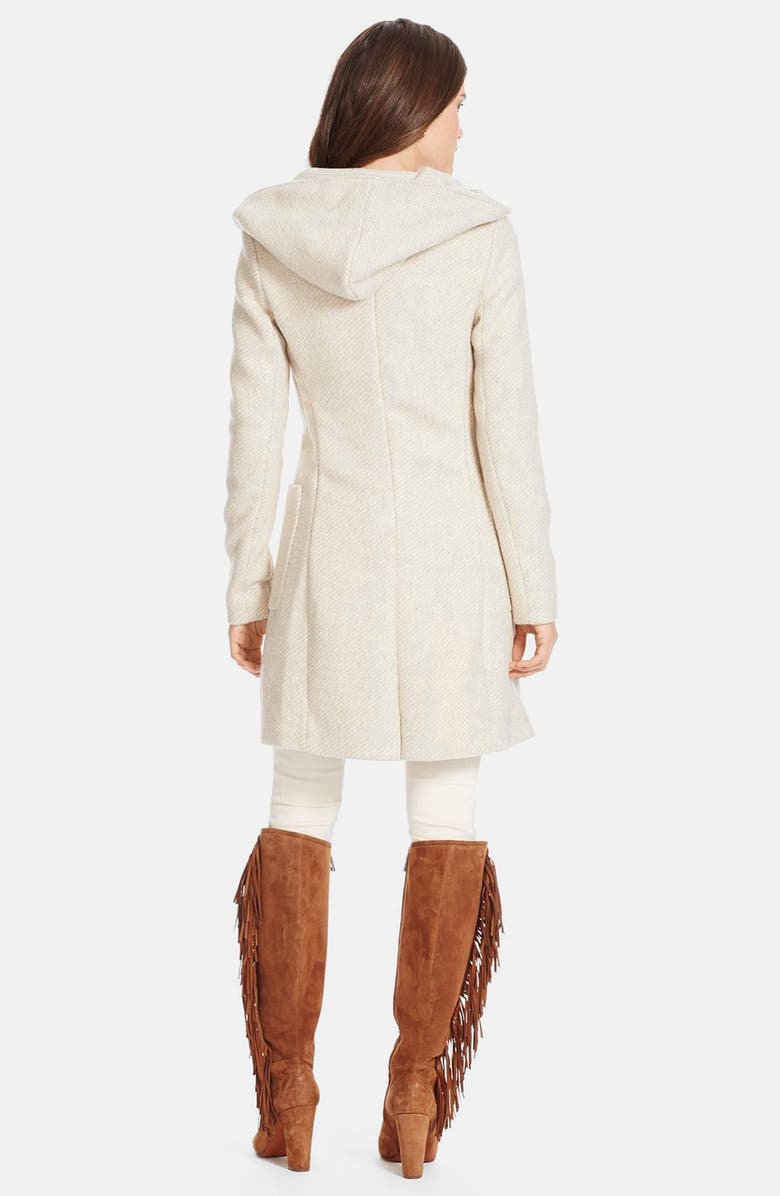 Lauren Ralph Lauren Hooded Tweed Wrap Front Coat, Alternate, color, 