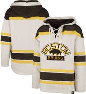 '47 Men's '47 Oatmeal Boston Bruins Rockaway Lacer Pullover Hoodie