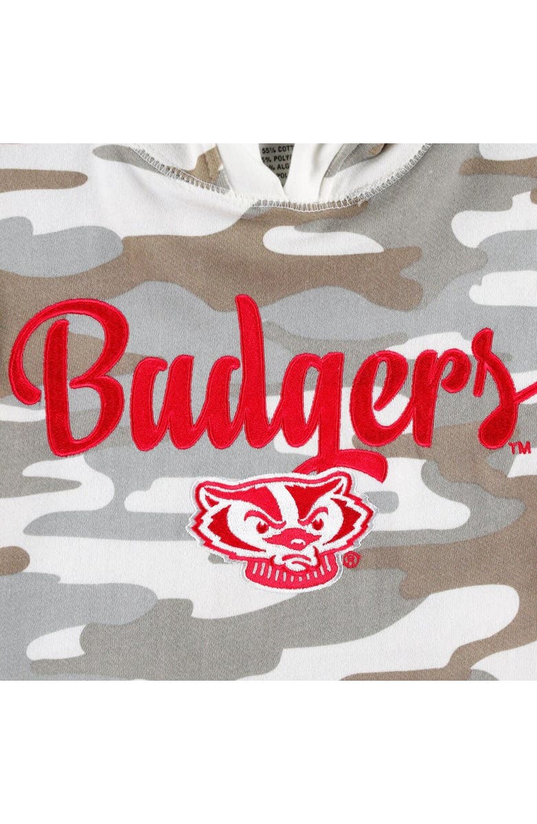 PRESSBOX Women's Pressbox Camo Wisconsin Badgers San Pablo Pullover Hoodie, Alternate, color,