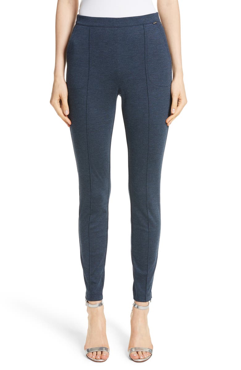 St. John Collection Mélange Stretch Ponte Crop Pants, Main, color,