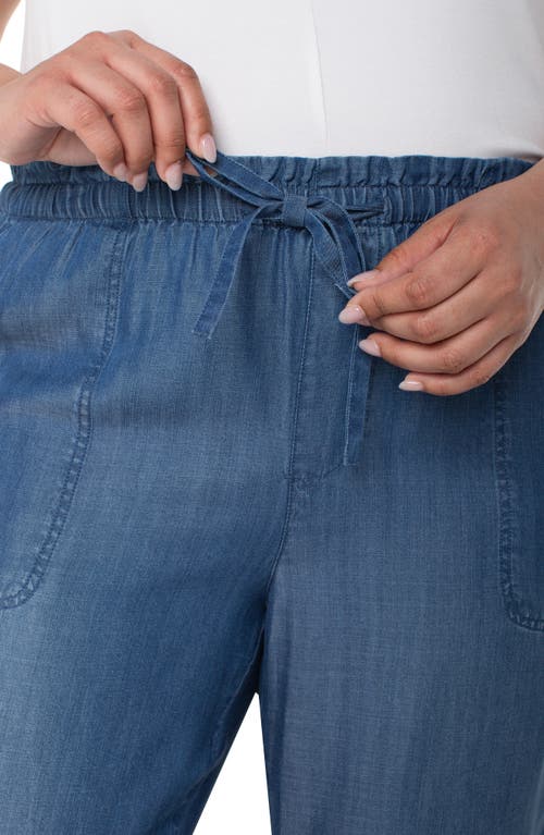 Liverpool Los Angeles Trendy Plus Size Chambray Pull-on Cropped Pants