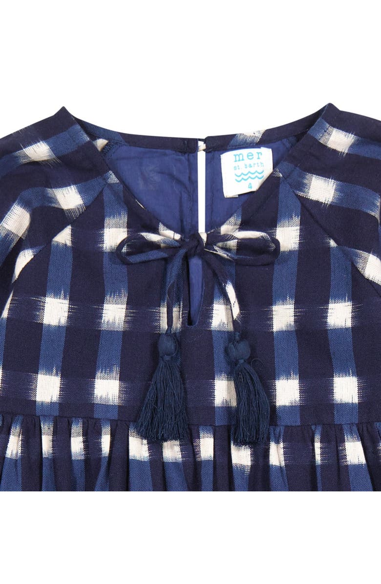 Mer St. Barth Sara Popover Dress, Alternate, color, Midnight Blue Ikat