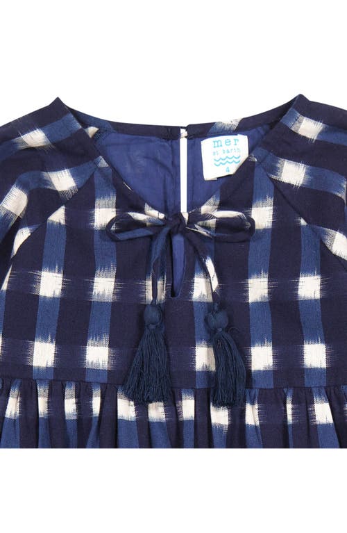 Mer St. Barth Girls' Sara Popover Dress - Little Kid, Big Kid In Midnight Blue Ikat