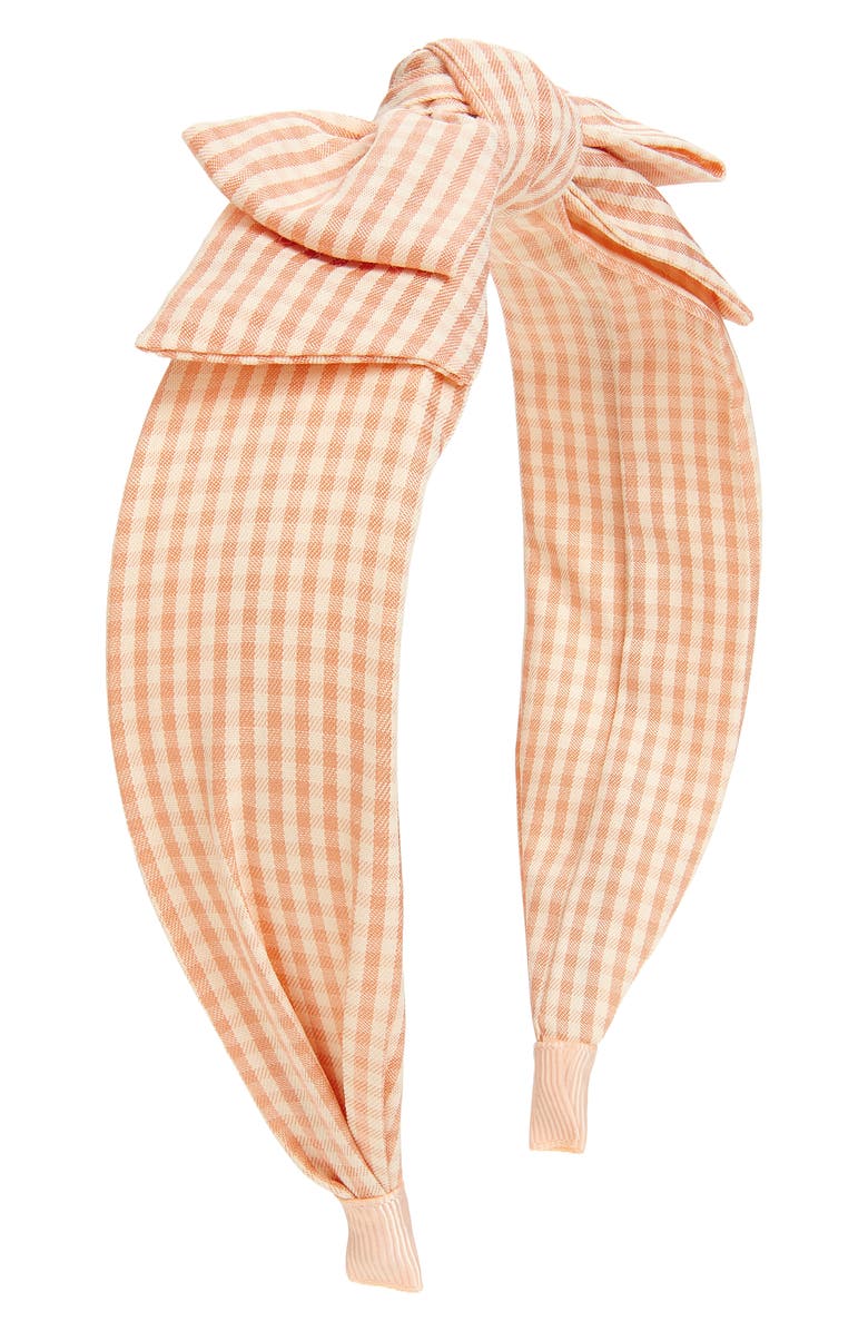 Mimi & Lula Kids' Alice Peach Edie Bow Headband, Main, color, Light/ Pastel Orange