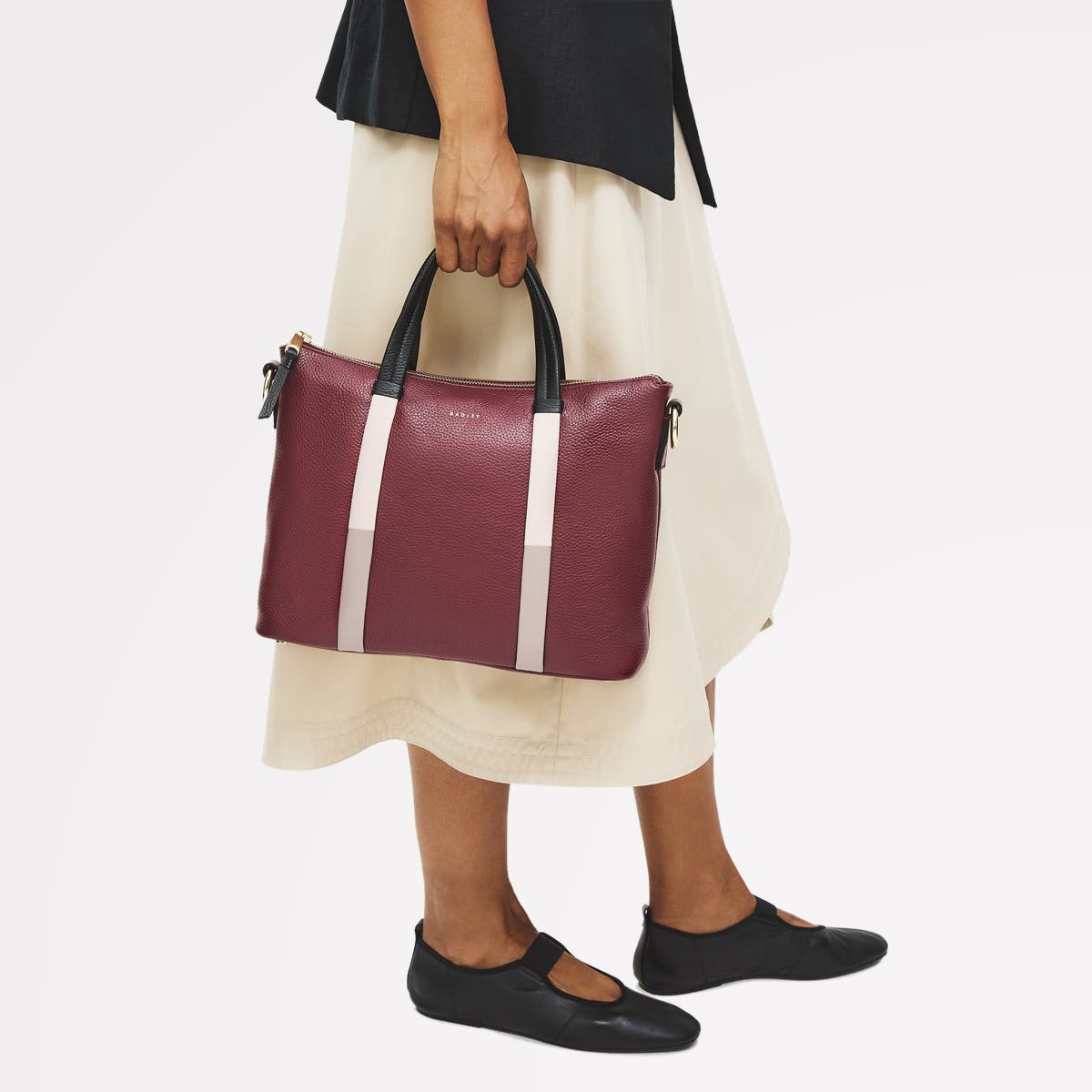 Waterloo Way Small Ziptop Satchel Bag, Alternate, color, Merlot