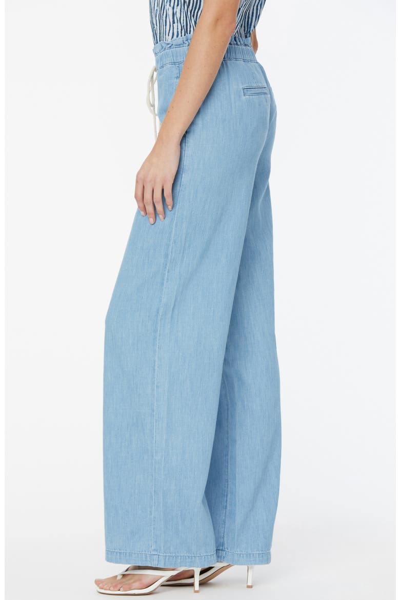 Paperbag High Waist Wide Leg Denim Pants, Alternate, color, LIGHT STONE