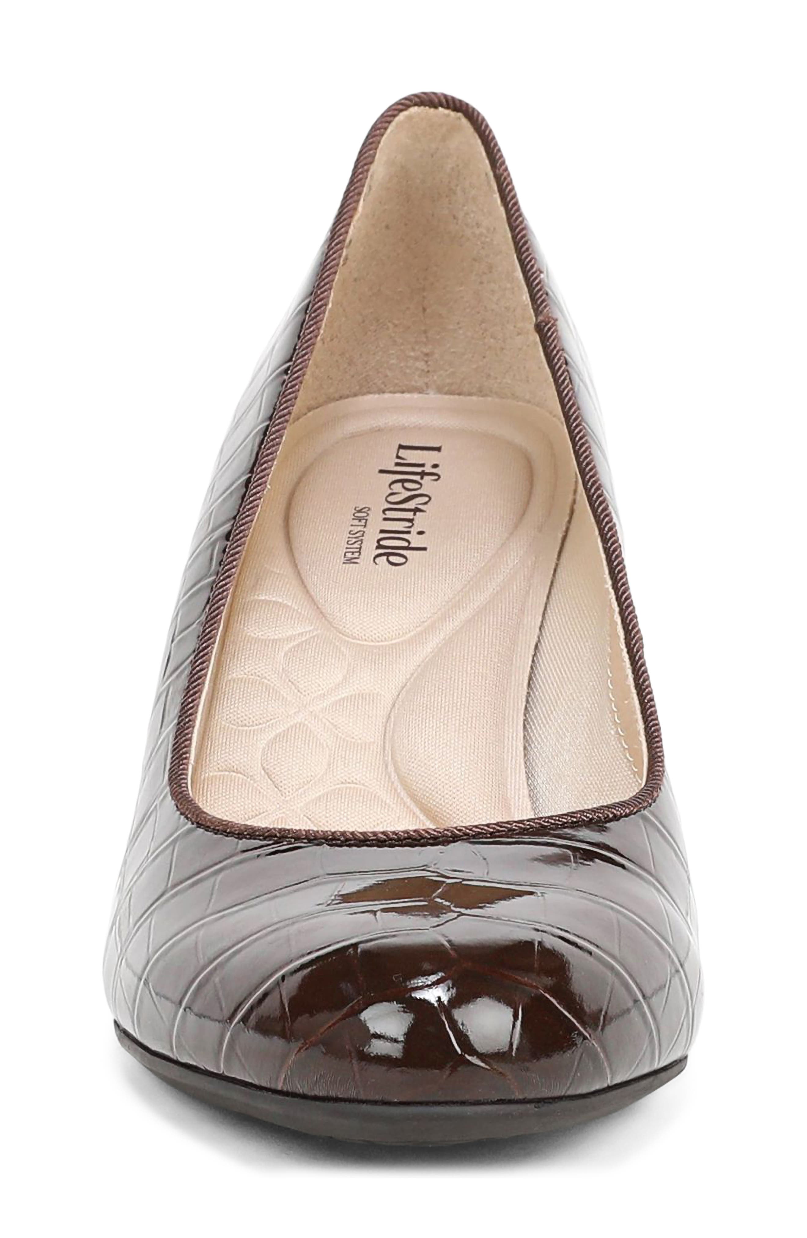Parigi Croc Embossed Faux Leather Pump, Alternate, color, DARK CHOCOLATE