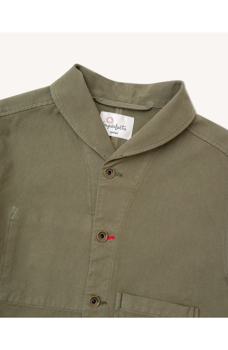 Imperfects Garment Dyed Canvas Shepherds Shirt Jacket, Alternate, color, Olive