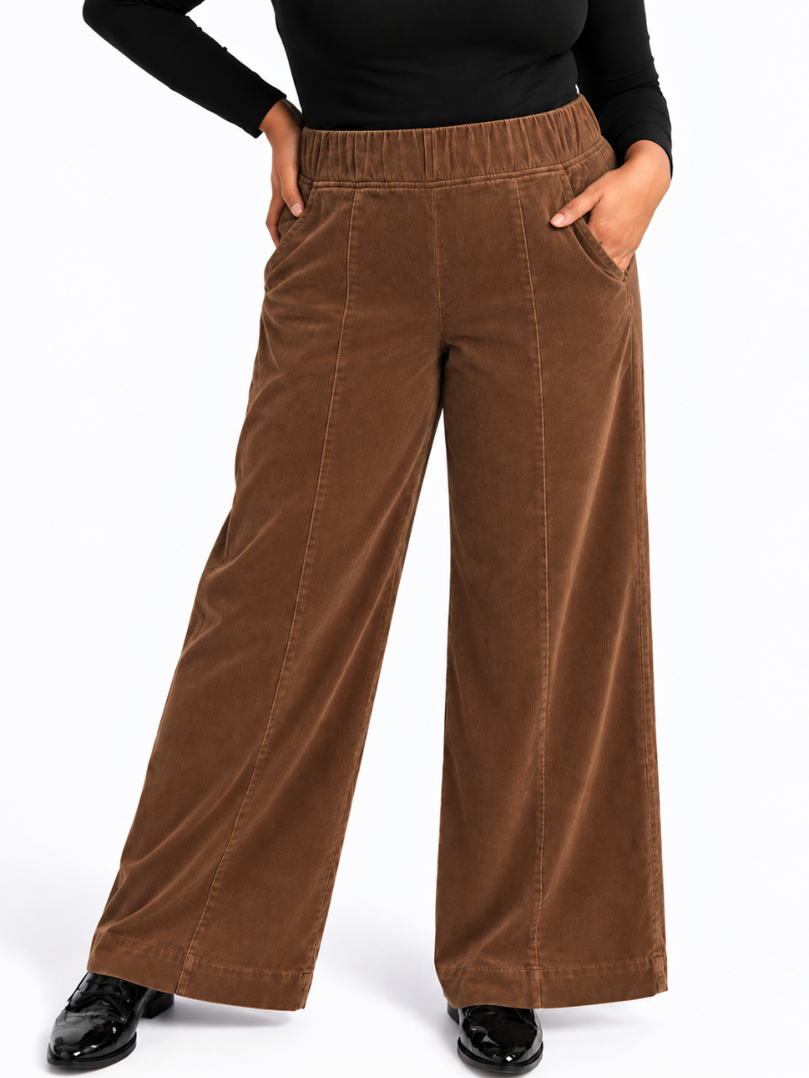 SEE ROSE GO Multitasker Corduroy Wide Leg Plus Size Pant (Women ...