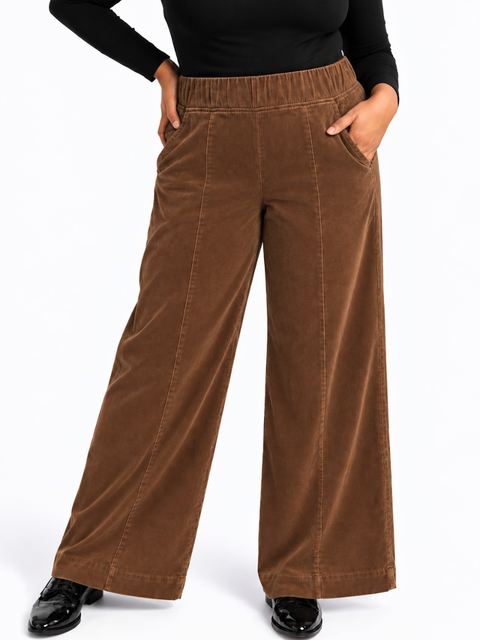 Multitasker Corduroy Wide Leg Plus Size Pant