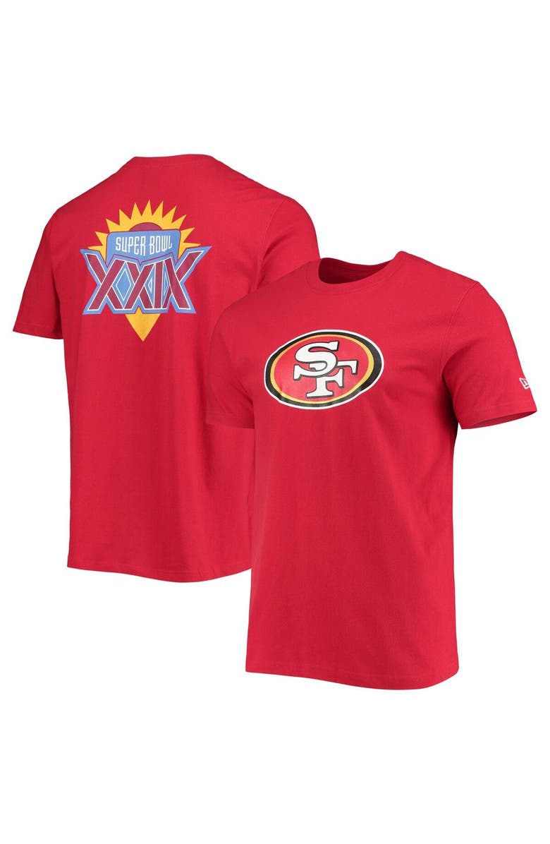 New Era Men's New Era Scarlet San Francisco 49ers Patch Up Collection Super Bowl XXIX T-Shirt, Main, color, Scarlet