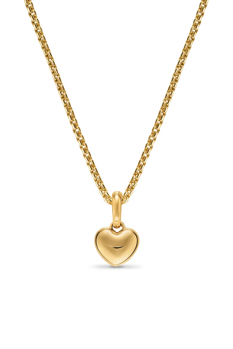 Petite Puffy Cable Heart Amulet, Alternate, color, GOLD