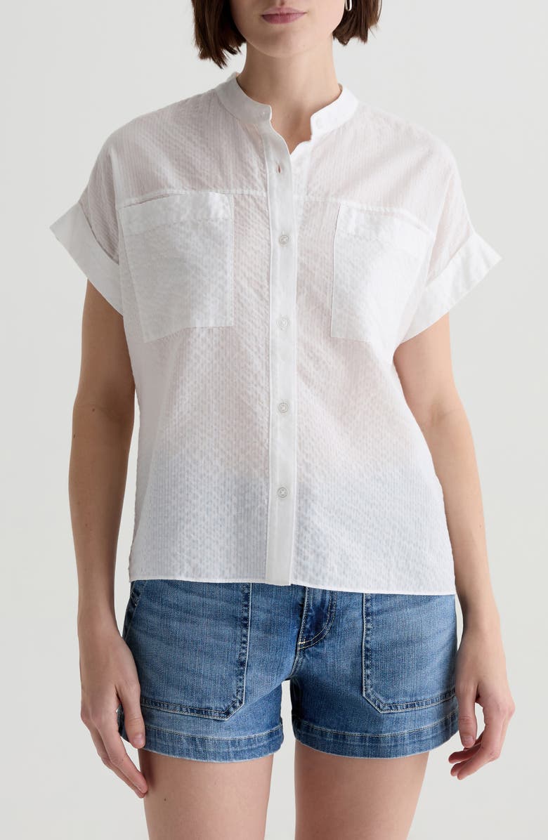 AG Ellis Cotton Blend Button-Up Shirt, Main, color, 