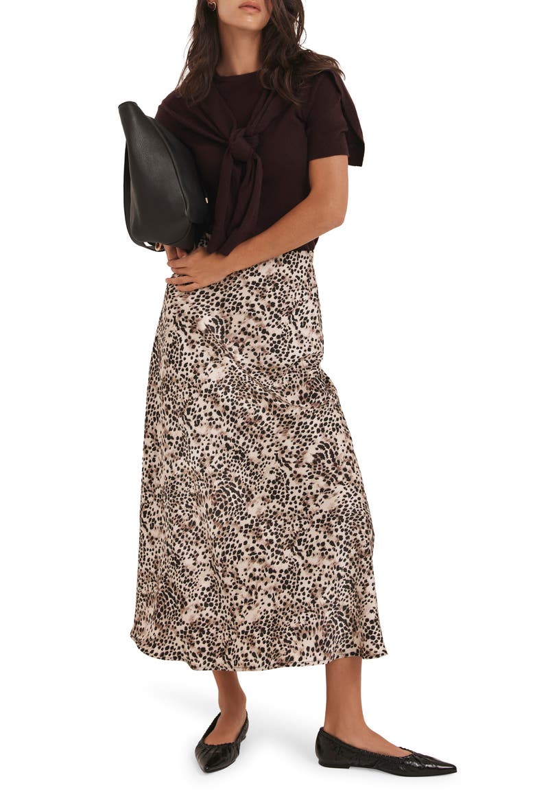 Animal Print Slip Skirt, Alternate, color, Neutral