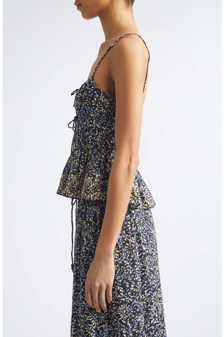 Anya Smocked Peplum Camisole, Alternate, color, MIDNIGHT BLOOM