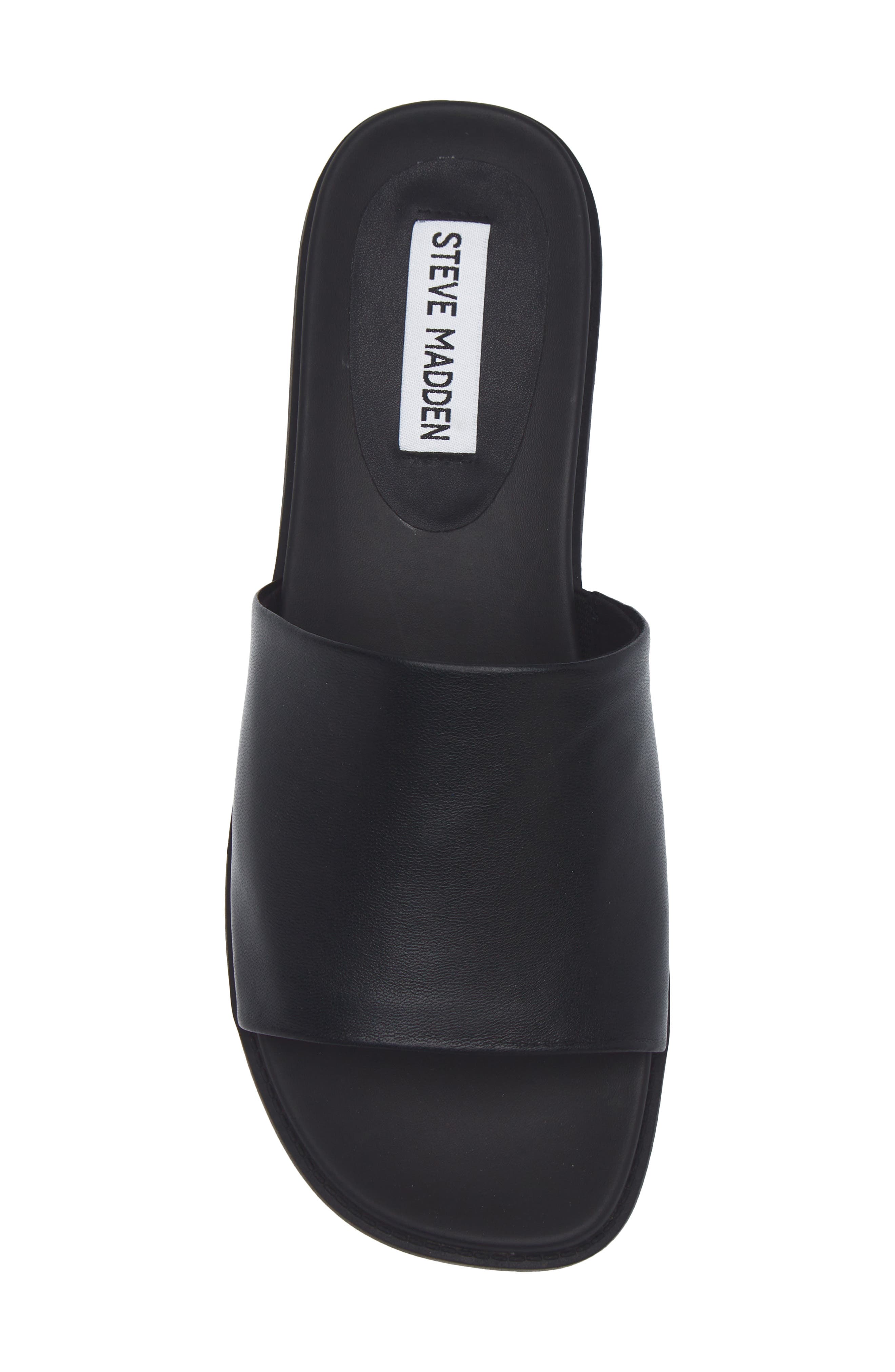 Steve Madden Robyn Platform Slide Sandal, Alternate, color, Black Leather