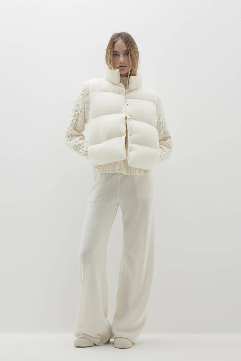 Ellie Puffer Vest, Alternate, color, Ecru