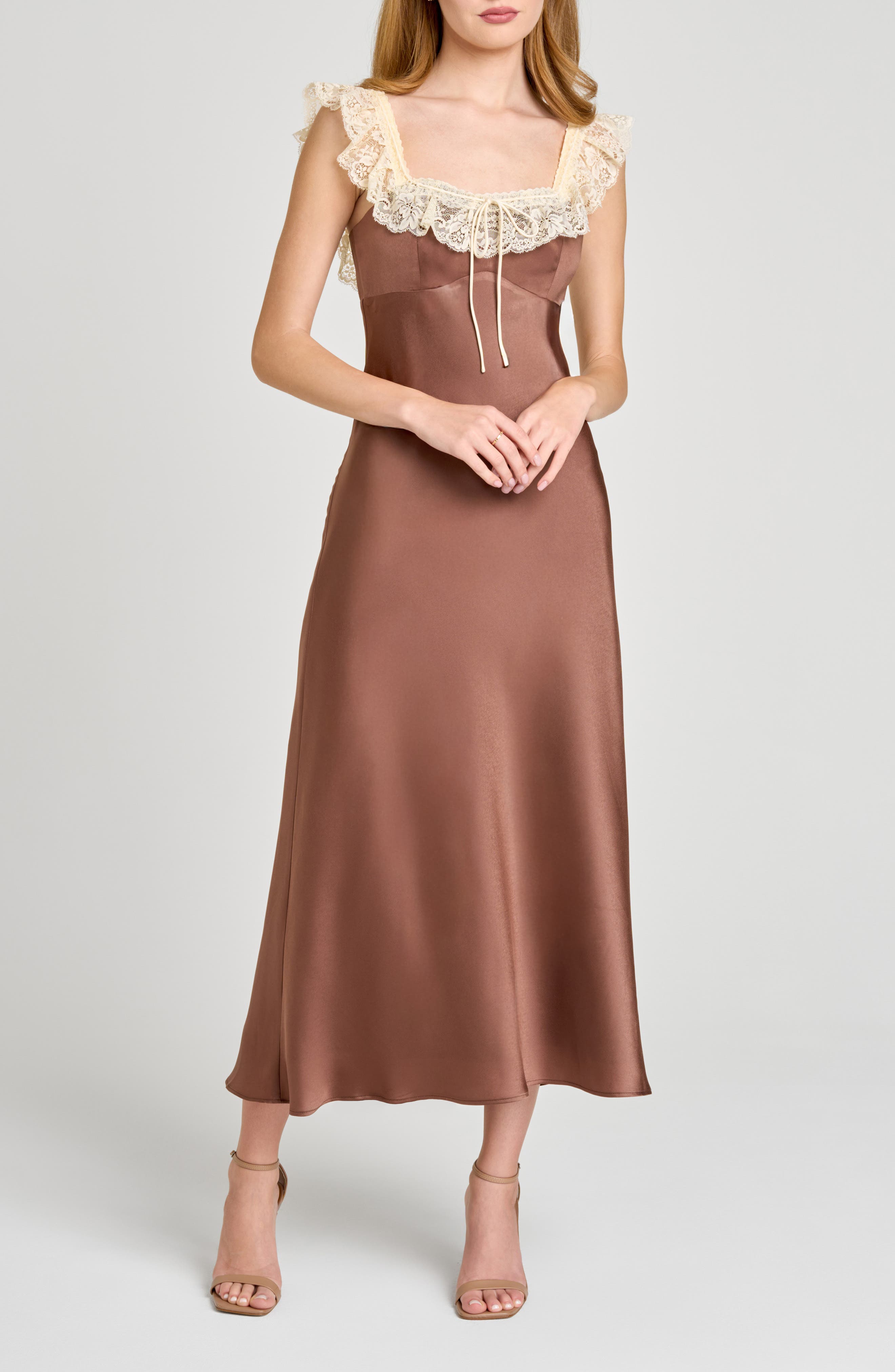 WAYF Ella Lace Trim Slipdress