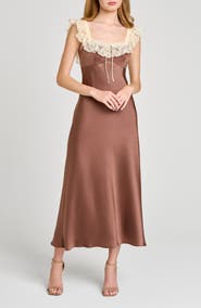 WAYF Ella Lace Trim Slipdress