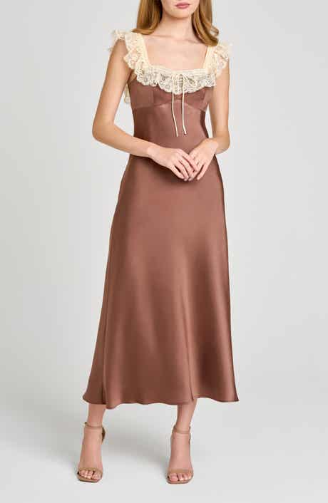 WAYF Ella Lace Trim Slipdress
