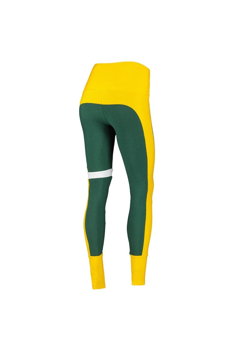 Women's KIYA TOMLIN Green/Gold Green Bay Packers Colorblock Tri-Blend Leggings, Alternate, color, Green