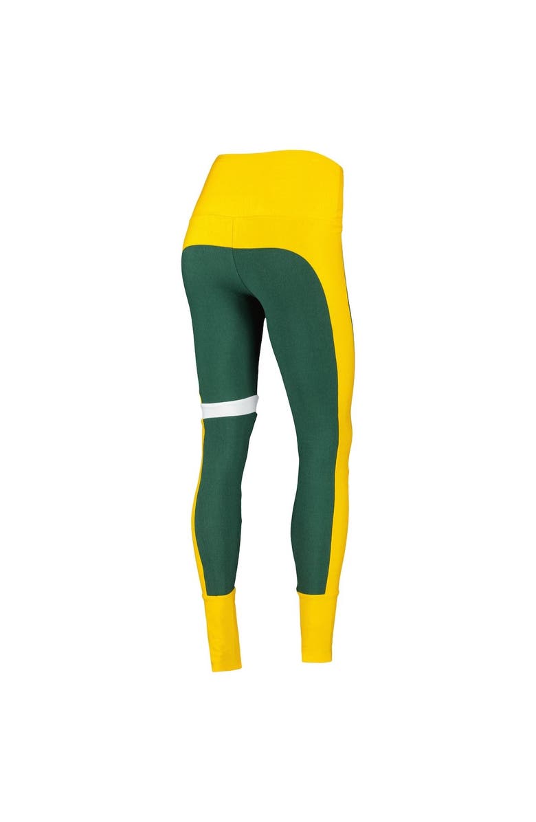 KIYA TOMLIN Women's KIYA TOMLIN Green/Gold Green Bay Packers Colorblock Tri-Blend Leggings, Alternate, color, 
