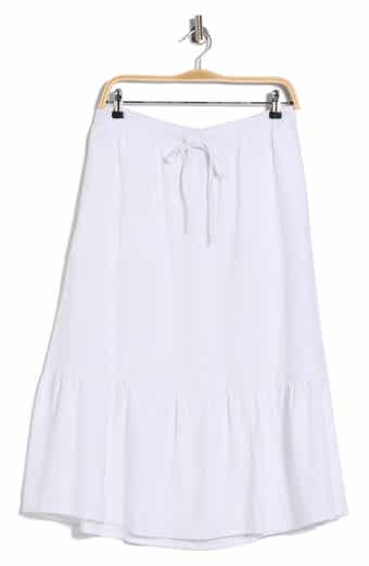 DKNY Linen Blend Midi Skirt